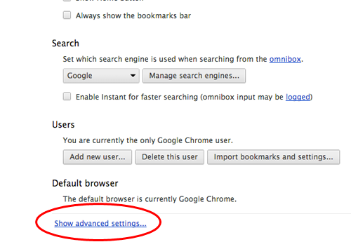 تمكين جافا سكريبت في Google Chrome