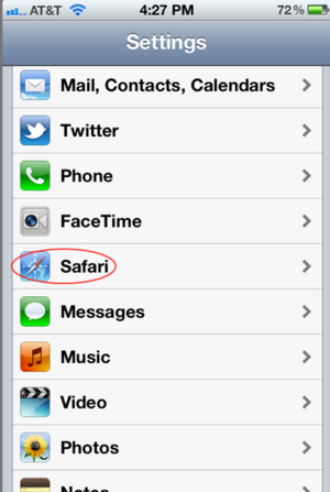 Włącz obsługę JavaScript w przeglądarce Safari dla iOS (iphone, ipod, ipad)