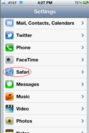 Activa Javascript en Safari para iOS (iphone, ipod, ipad)