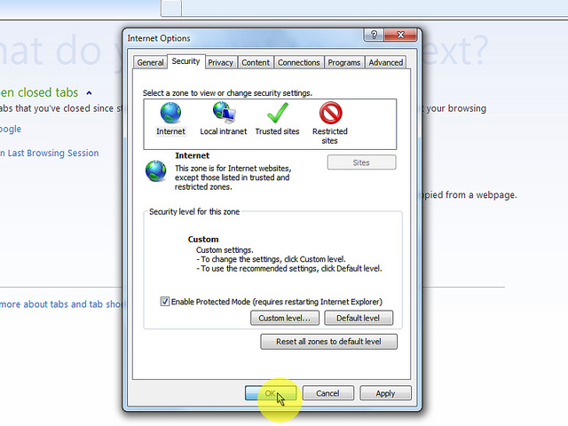 تمكين جافا سكريبت في برنامج Internet Explorer
